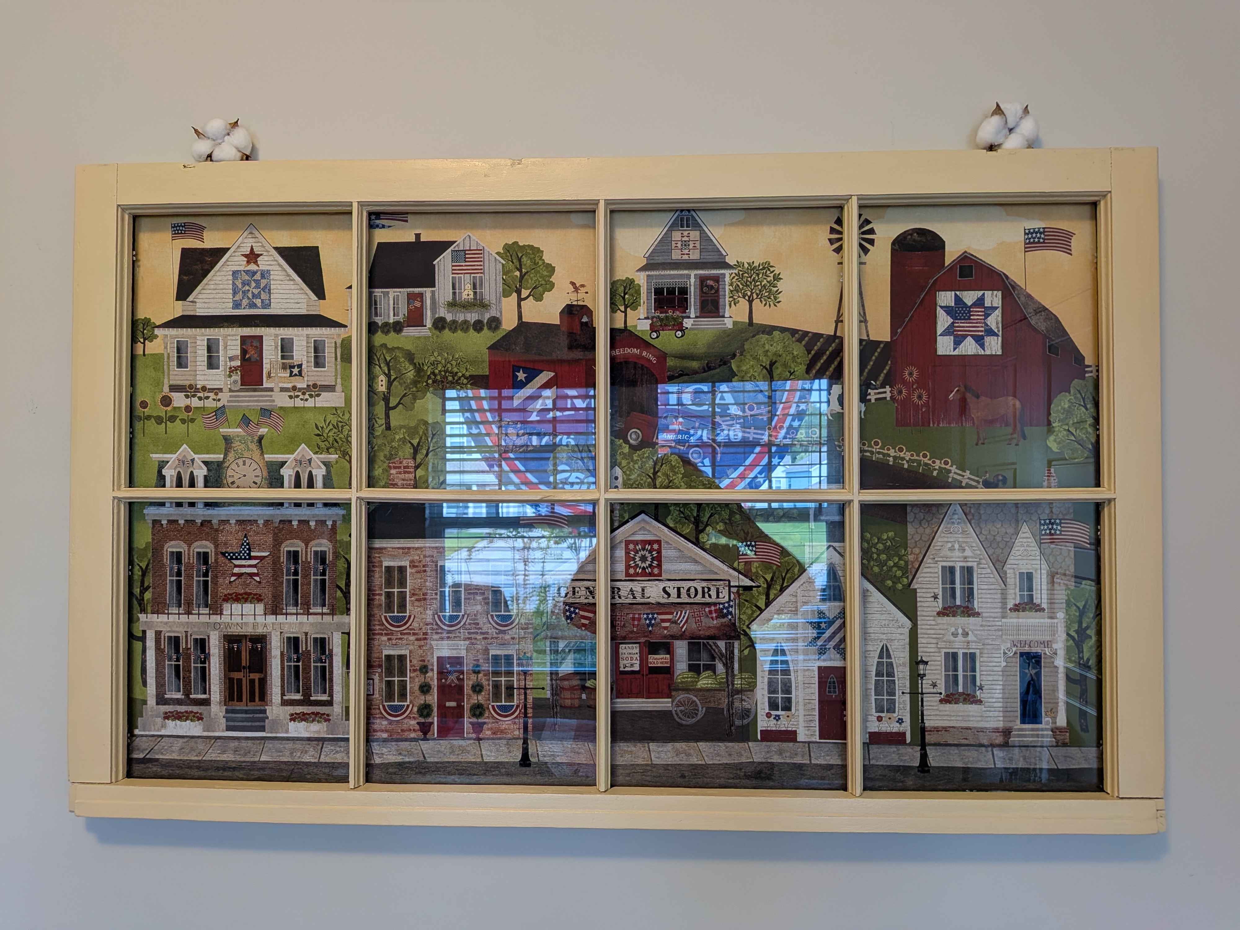 Old eight-pane window frame before its transformation